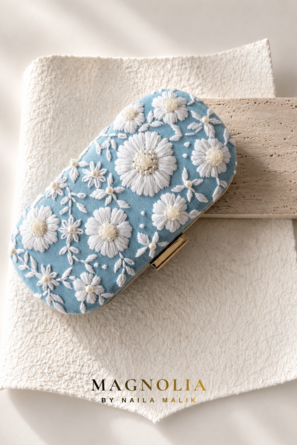 IBIZA | Coastal Blue | Embroidered Clutch