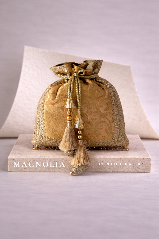 SUHAJ | Gold Brocade Potli Bag