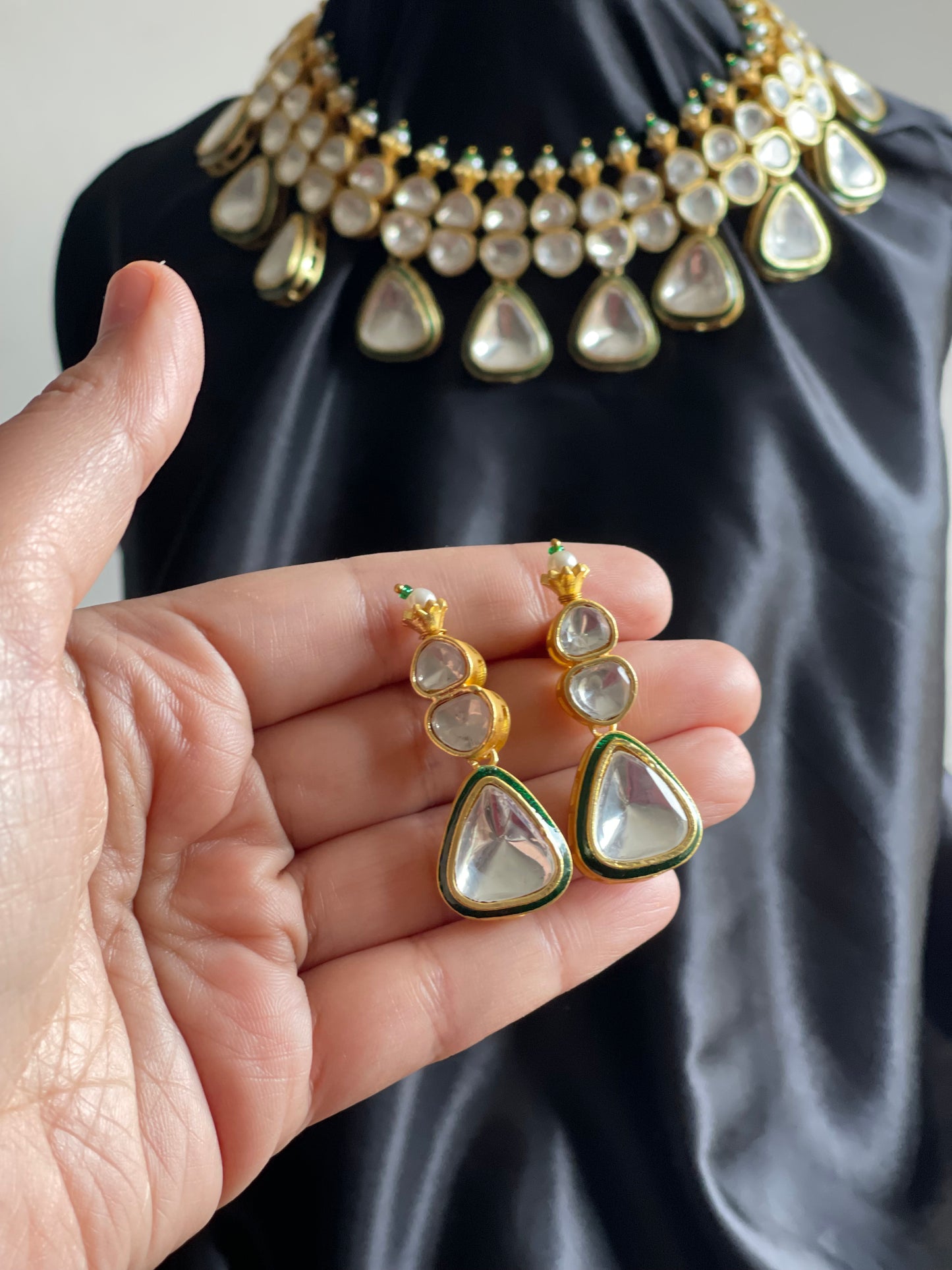 NIA | Polki Necklace Earrings Set
