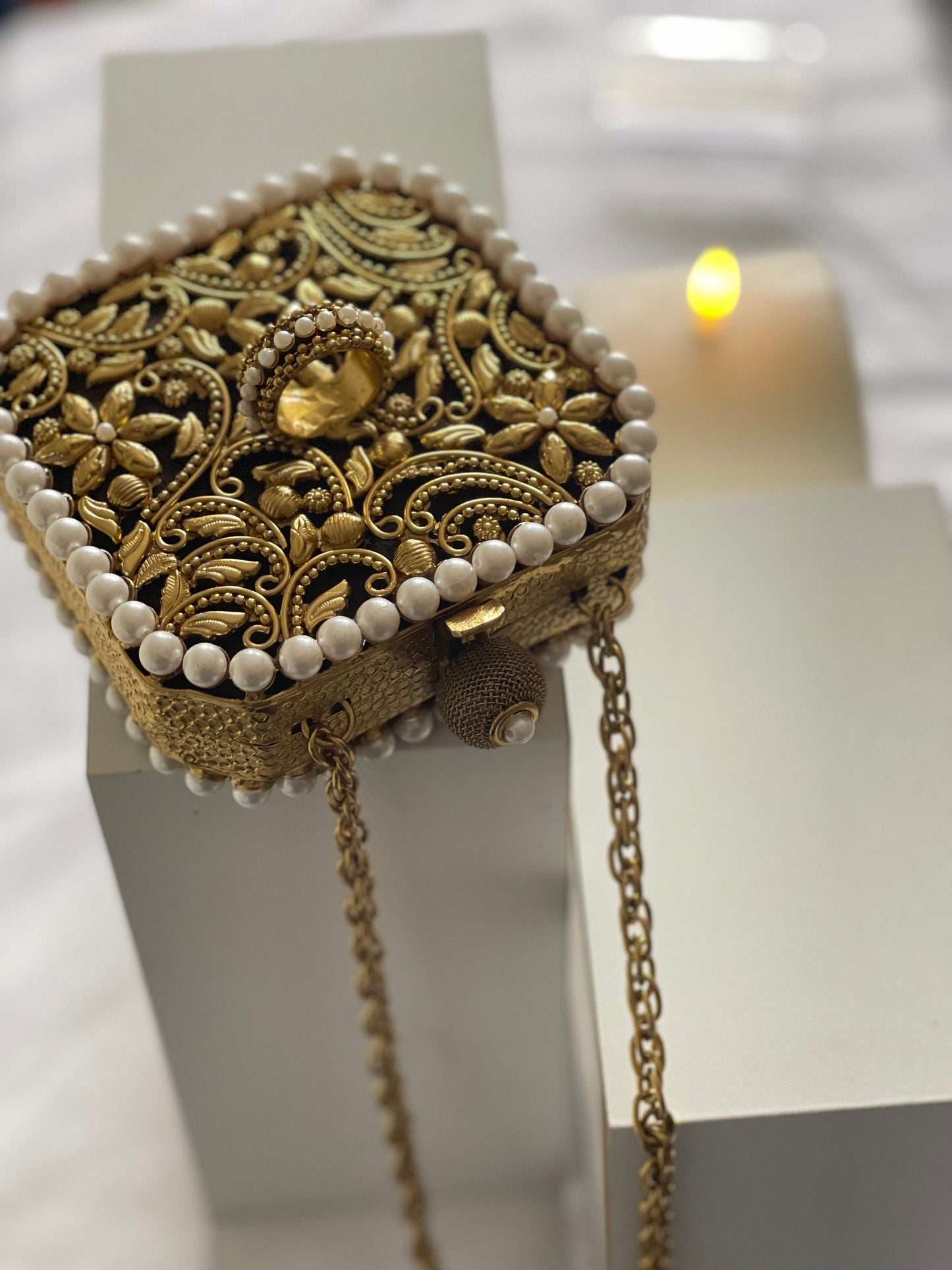 CANNES | Mini Clutch Fashion Statement Gold and Pearl Embellishments | PRE ORDER