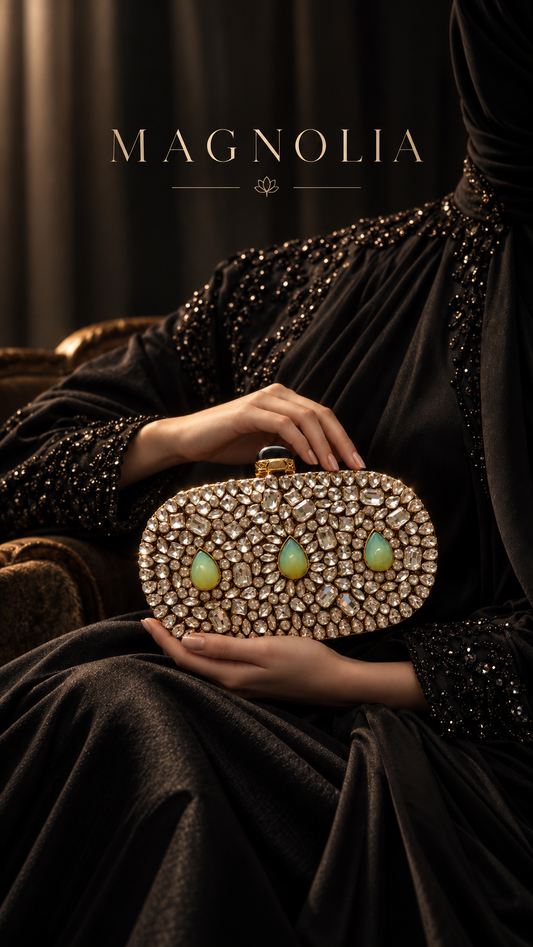 MADRID | Green & Gold Kundan Purse