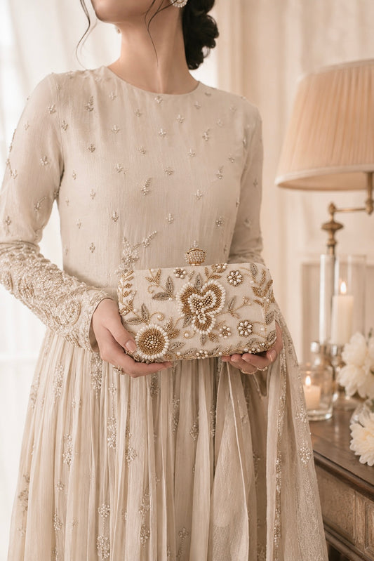 KHARGA | Luxury Taupe Bridal Purse