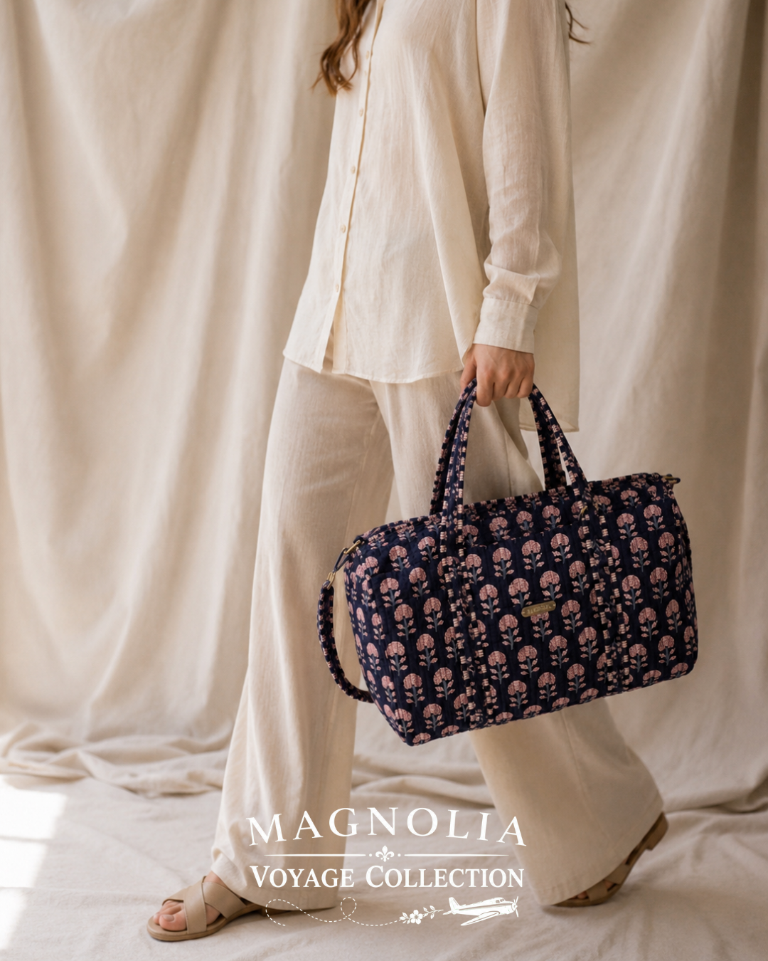 ZARA BLOOM | Cotton Duffel | Quilted Weekend Bag