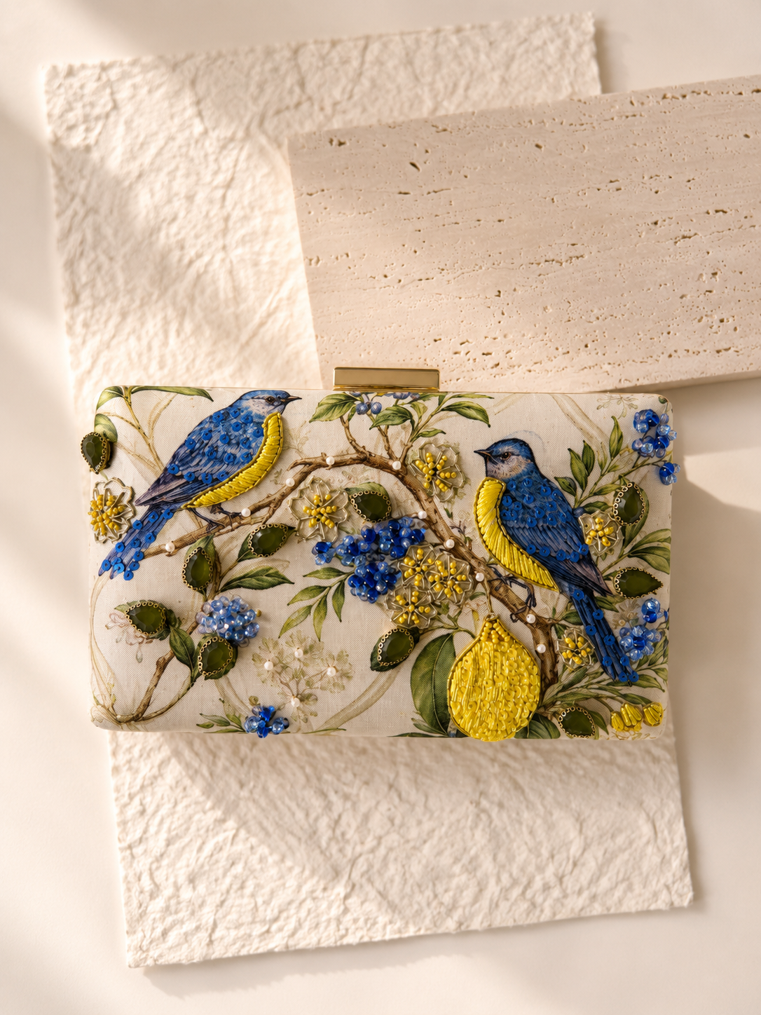 AURELIA OF AMALFI | Italian Themed Blue & Yellow Clutch Bag