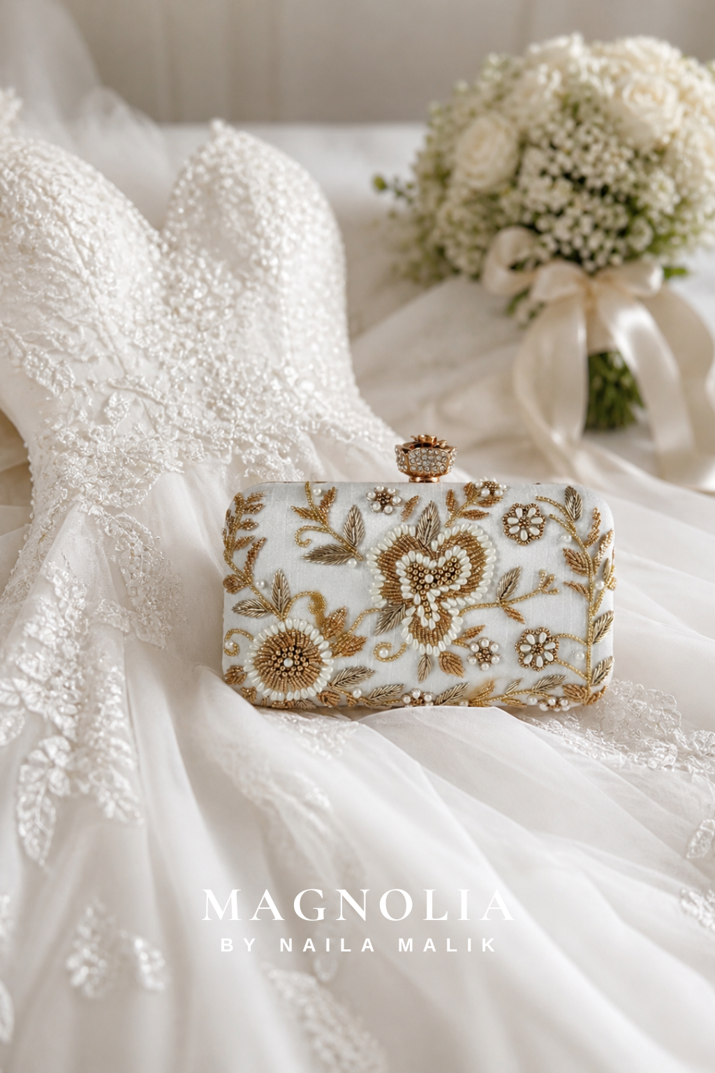 KHARGA | Luxury White Bridal Purse