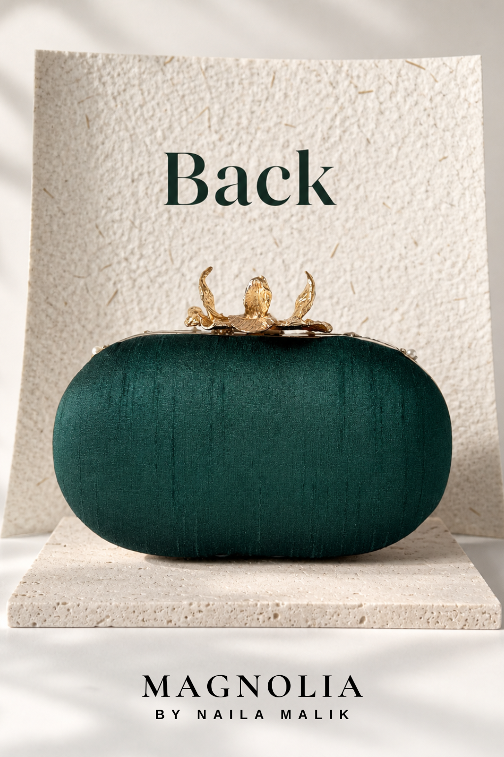 ROSA | Emerald Green Floral Clutch