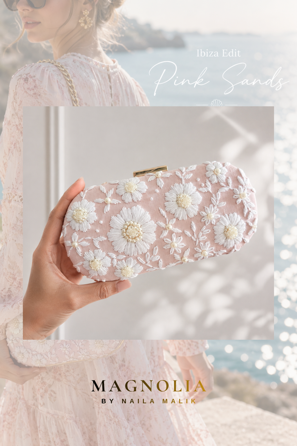 IBIZA | Pink Sands | Summer Embroidered Clutch