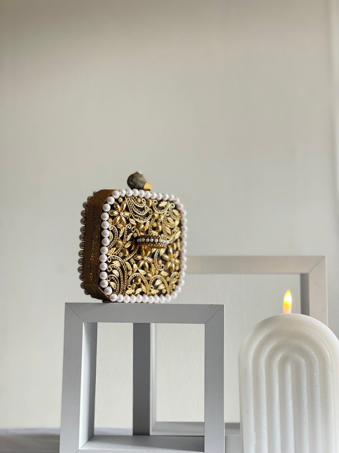 CANNES | Mini Clutch Fashion Statement Gold and Pearl Embellishments | PRE ORDER