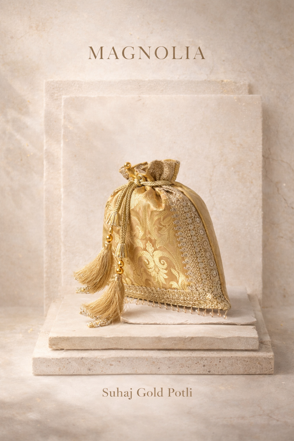 SUHAJ | Gold Brocade Potli Bag