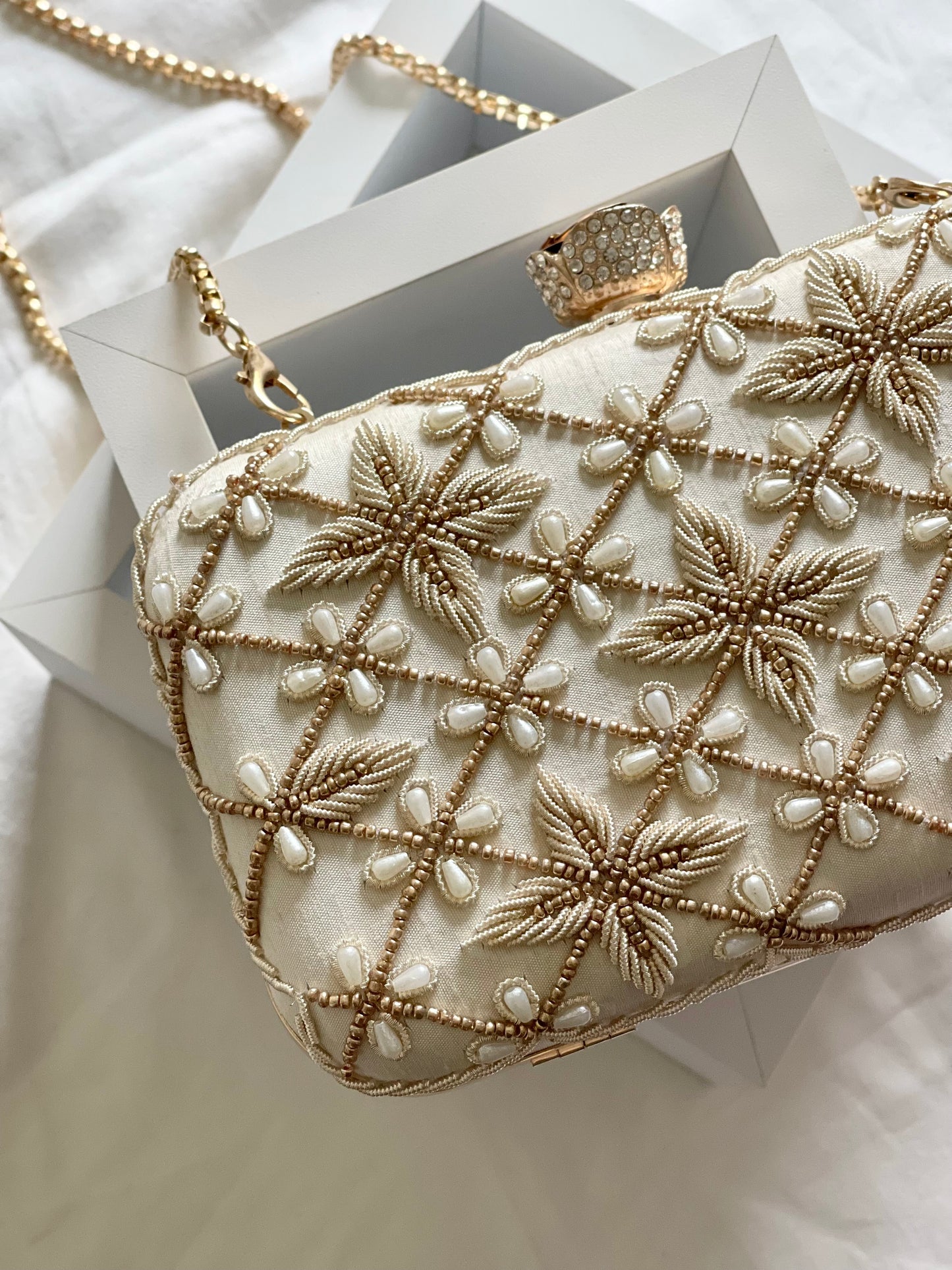 JORDAN Cream Clutch Bag (Final Stock)