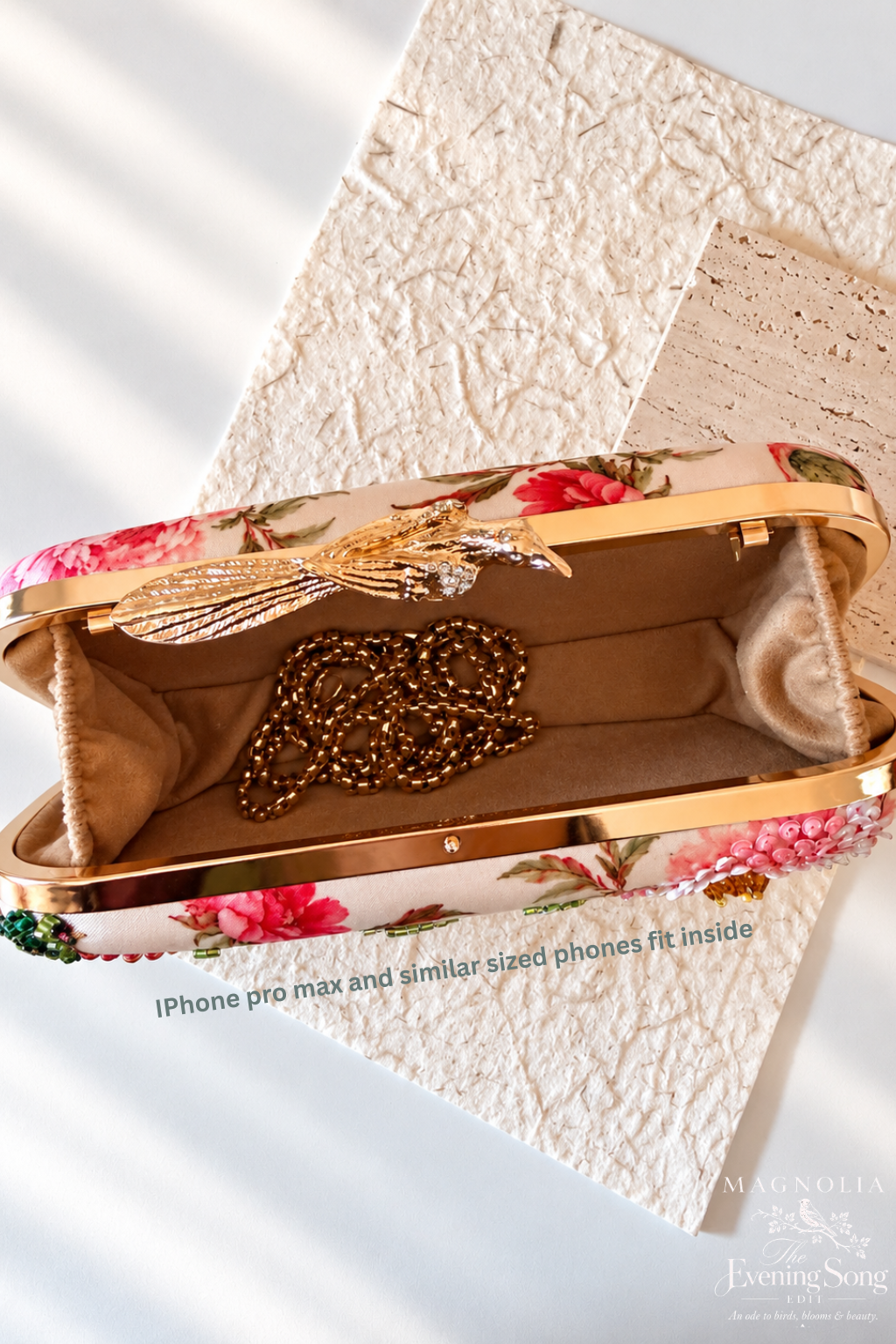 BIRDS OF KYOTO | Embroidered Printed Silk Clutch Bag