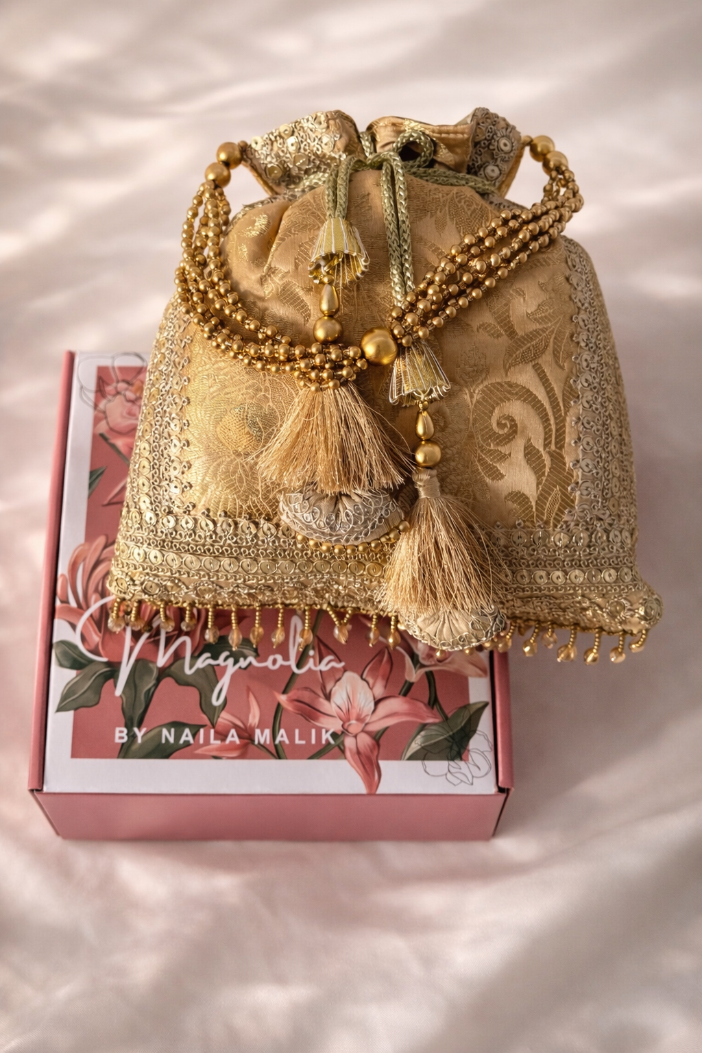 SUHAJ | Gold Brocade Potli Bag