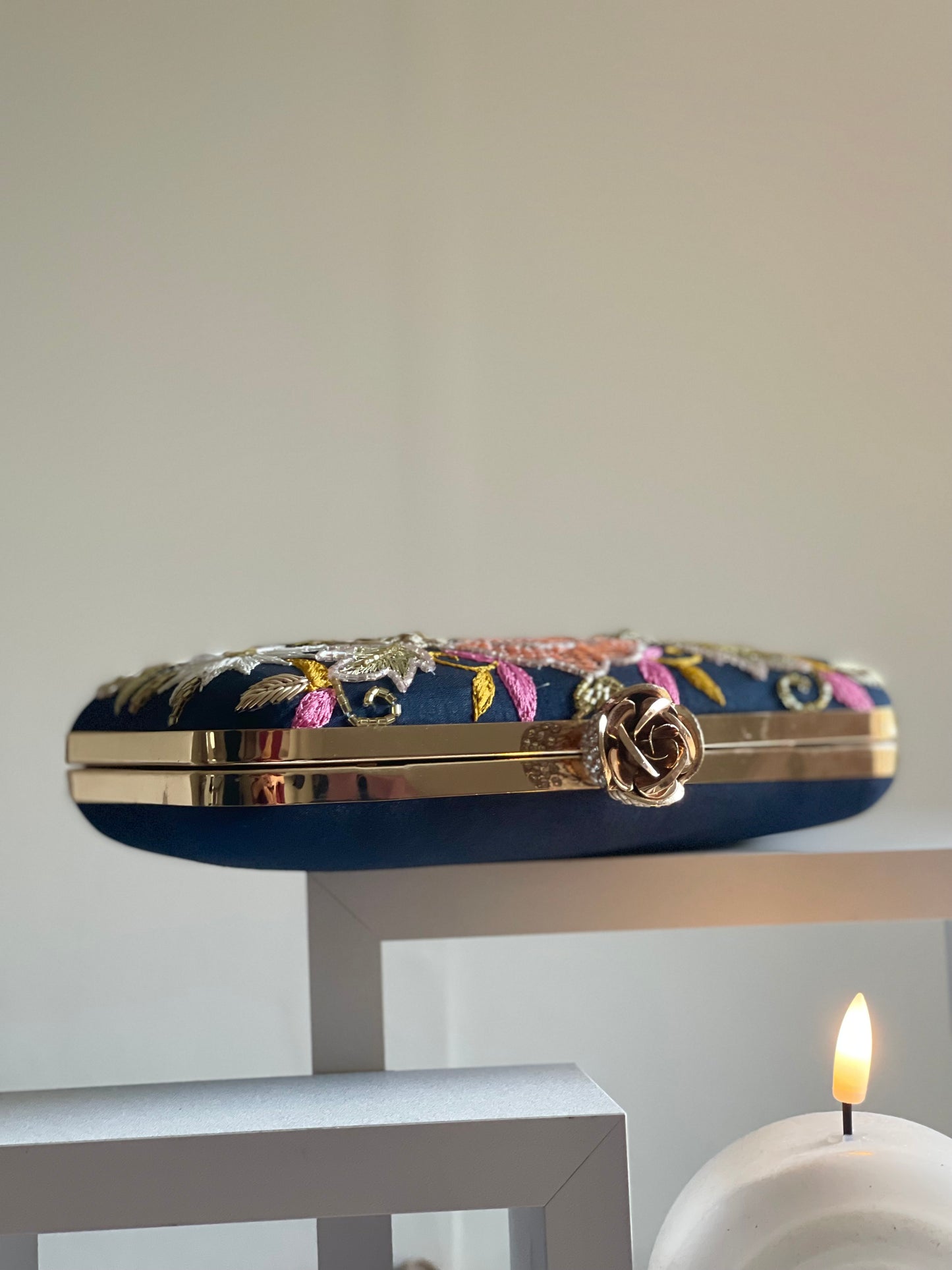 VALLETA Blue Zardozi Clutch (Final Stock)