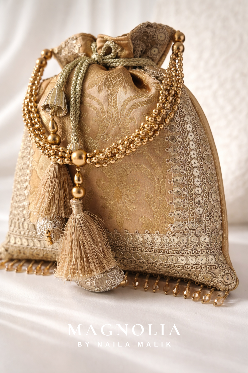 SUHAJ | Gold Brocade Potli Bag