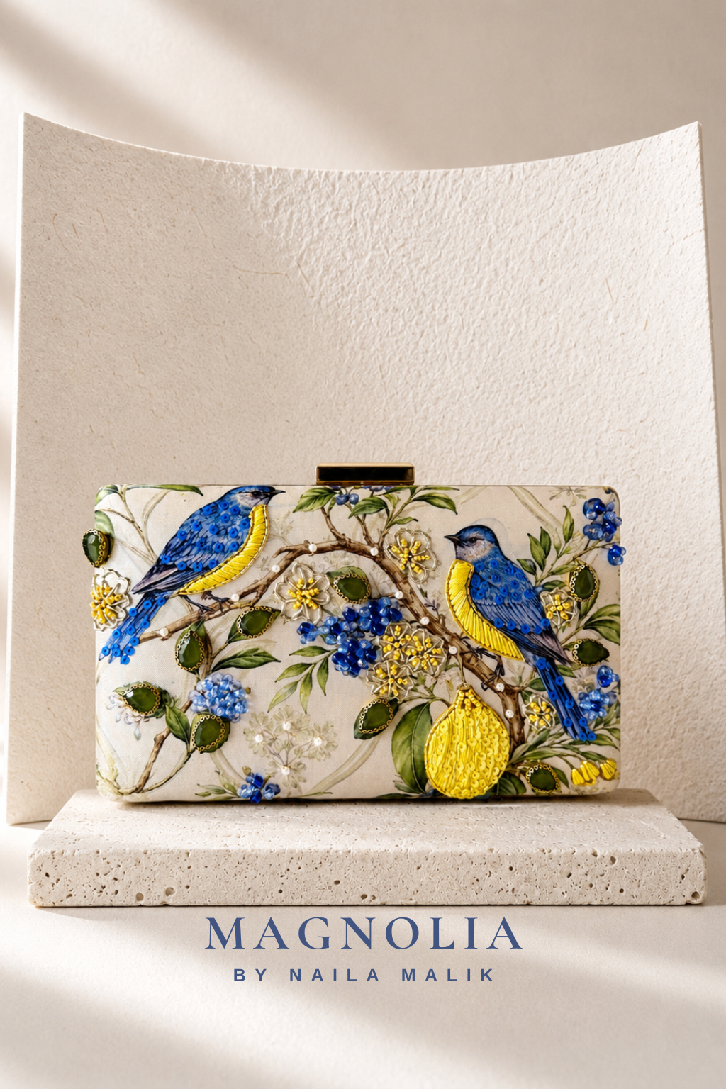AURELIA OF AMALFI | Italian Themed Blue & Yellow Clutch Bag