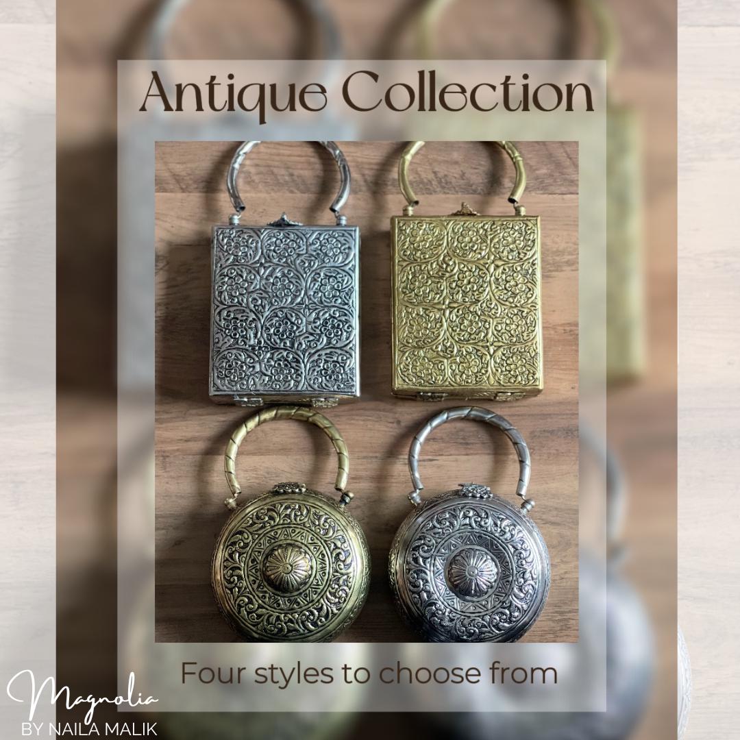 LAHORE | Antique Gold Clutch Bag Statement Bridal Trendy Ethnic Unique