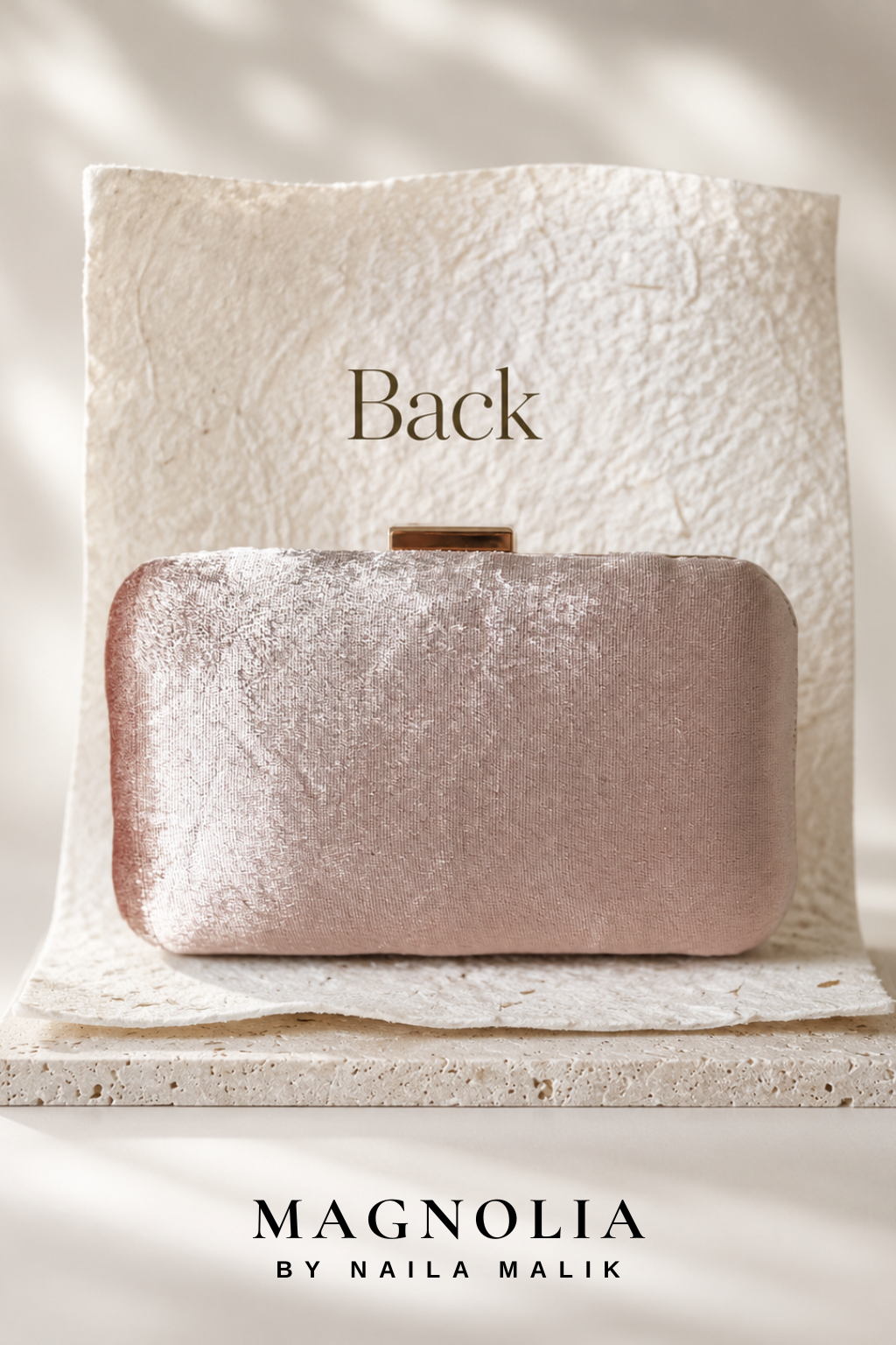 ROME | Pink Velvet EmbroideredClutch