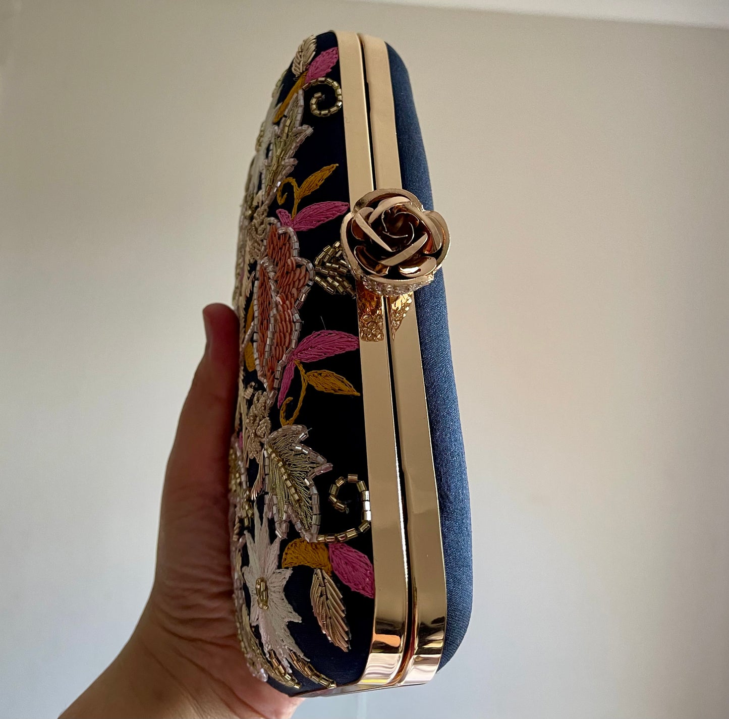 VALLETA Blue Zardozi Clutch (Final Stock)