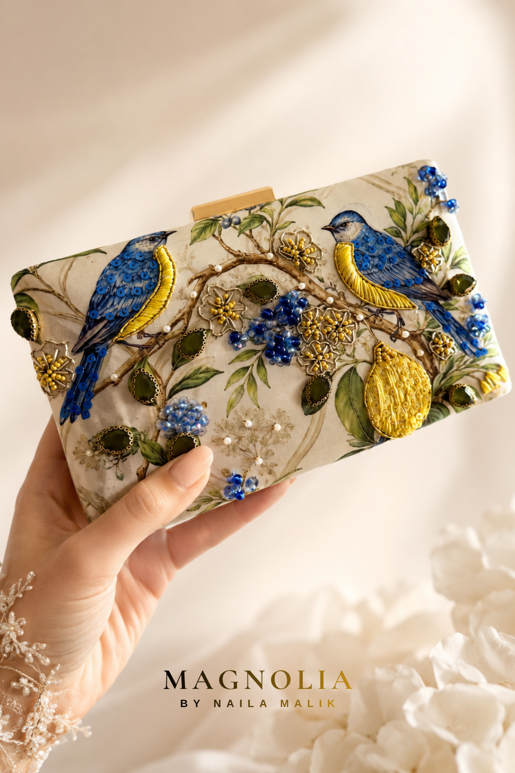 AURELIA OF AMALFI | Italian Themed Blue & Yellow Clutch Bag