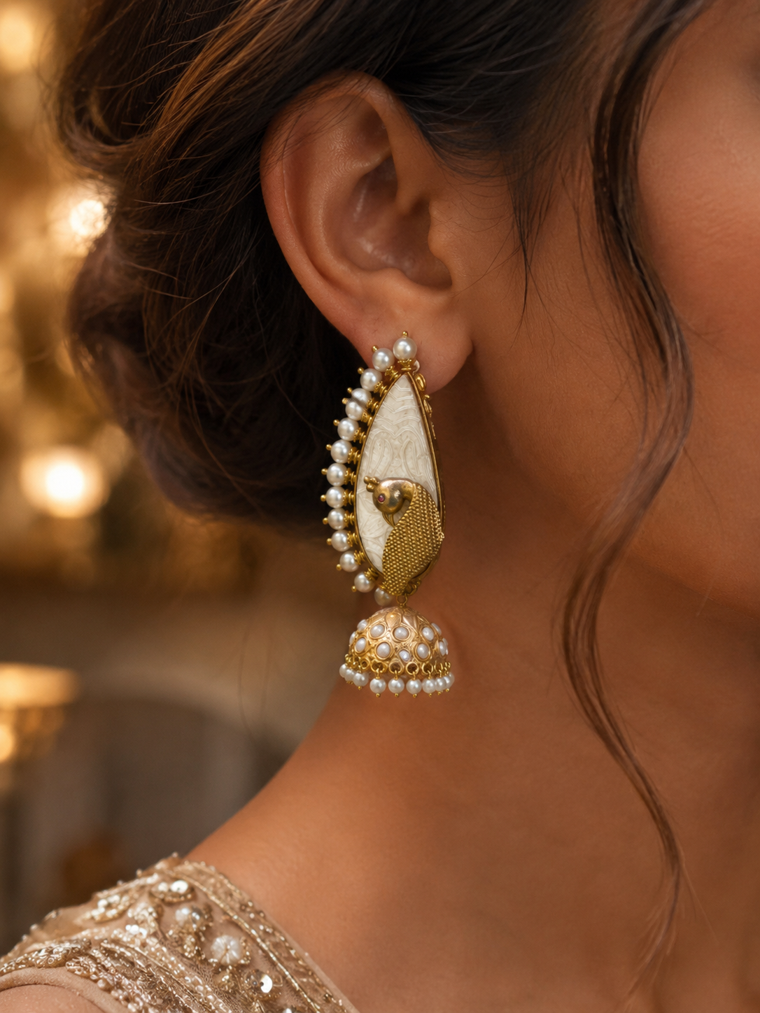 PARIVASH | MOP Peacock Inspired Festive Earrings