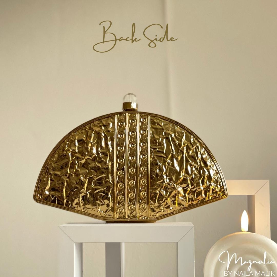 BRISTOL | Fan Shaped MOP Gold White Evening Purse