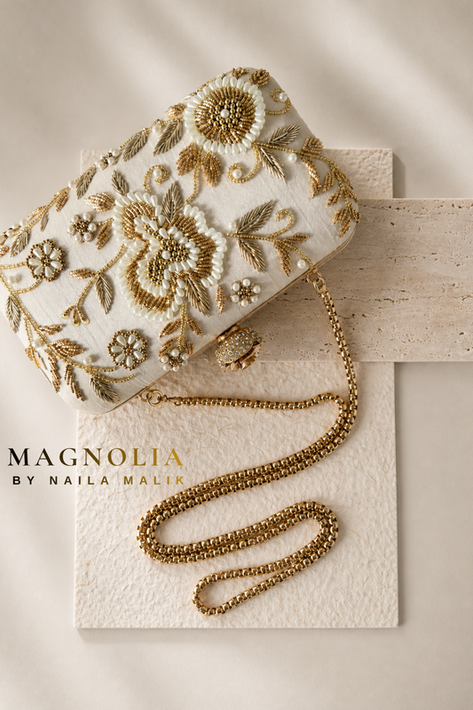 KHARGA | Luxury White Bridal Purse