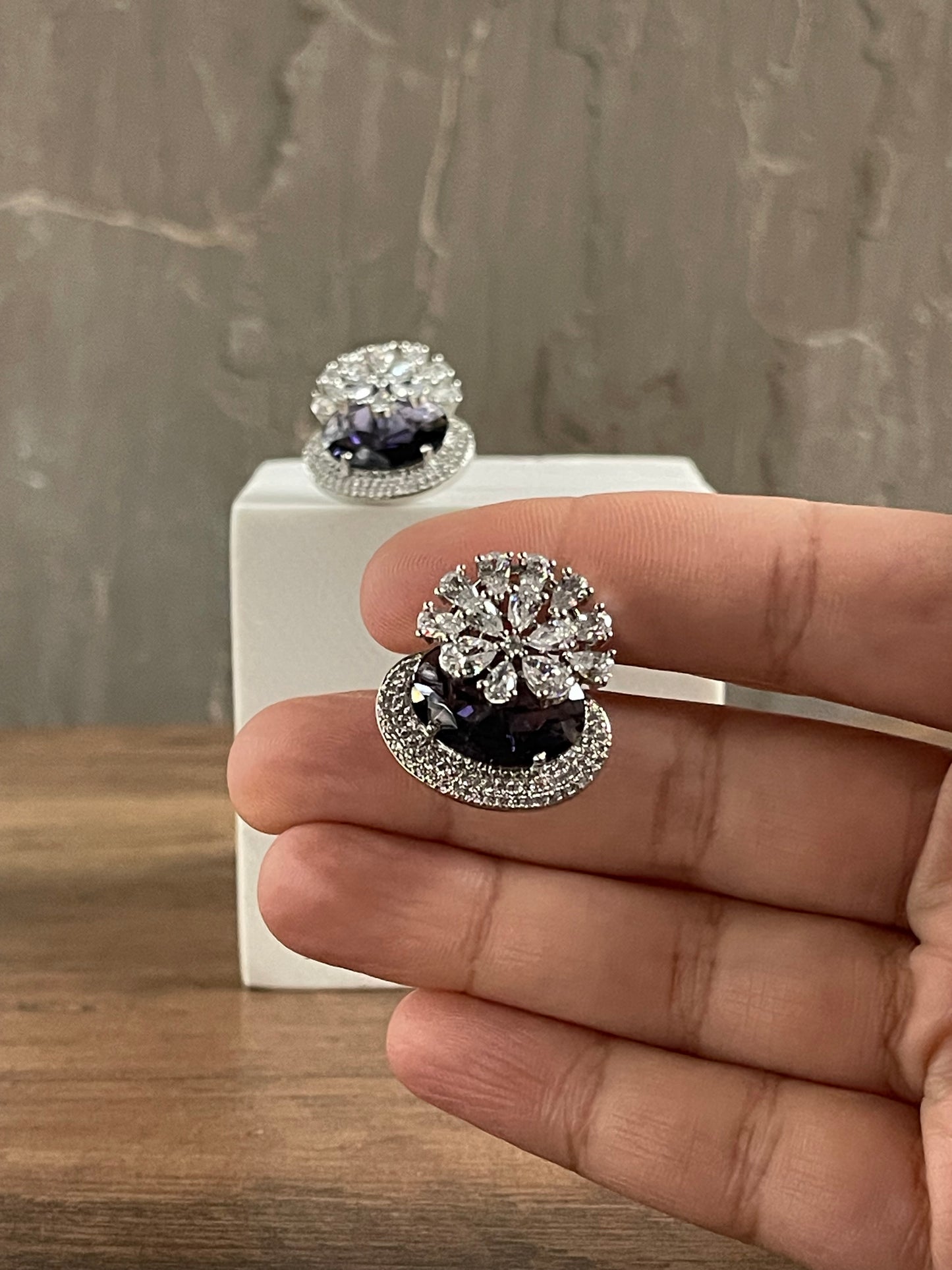 AURORA Deep Purple & Silver Studs