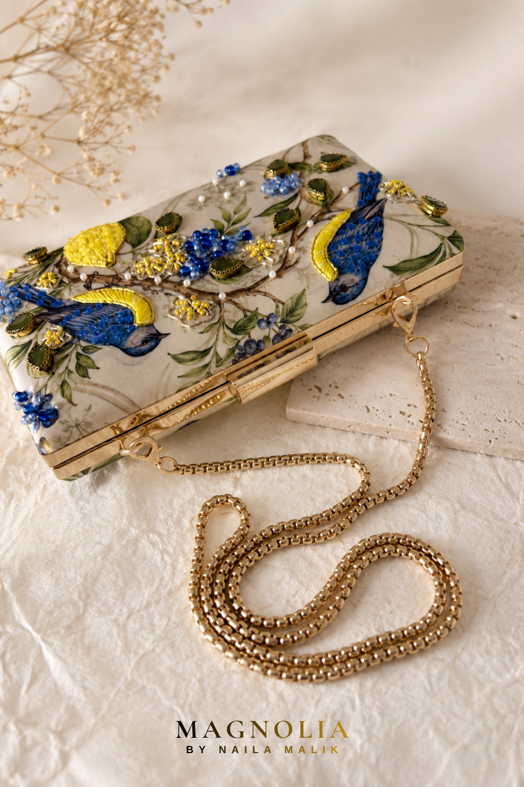 AURELIA OF AMALFI | Italian Themed Blue & Yellow Clutch Bag