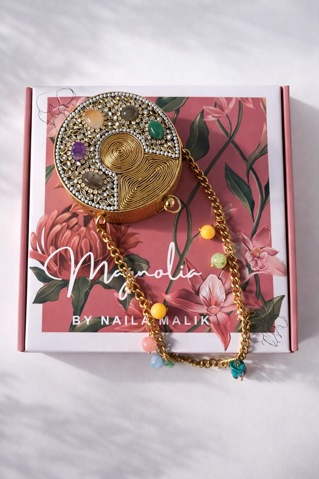 NISHIKI MARKET MINAUDIERE | Mini Gold Kundan Clutch