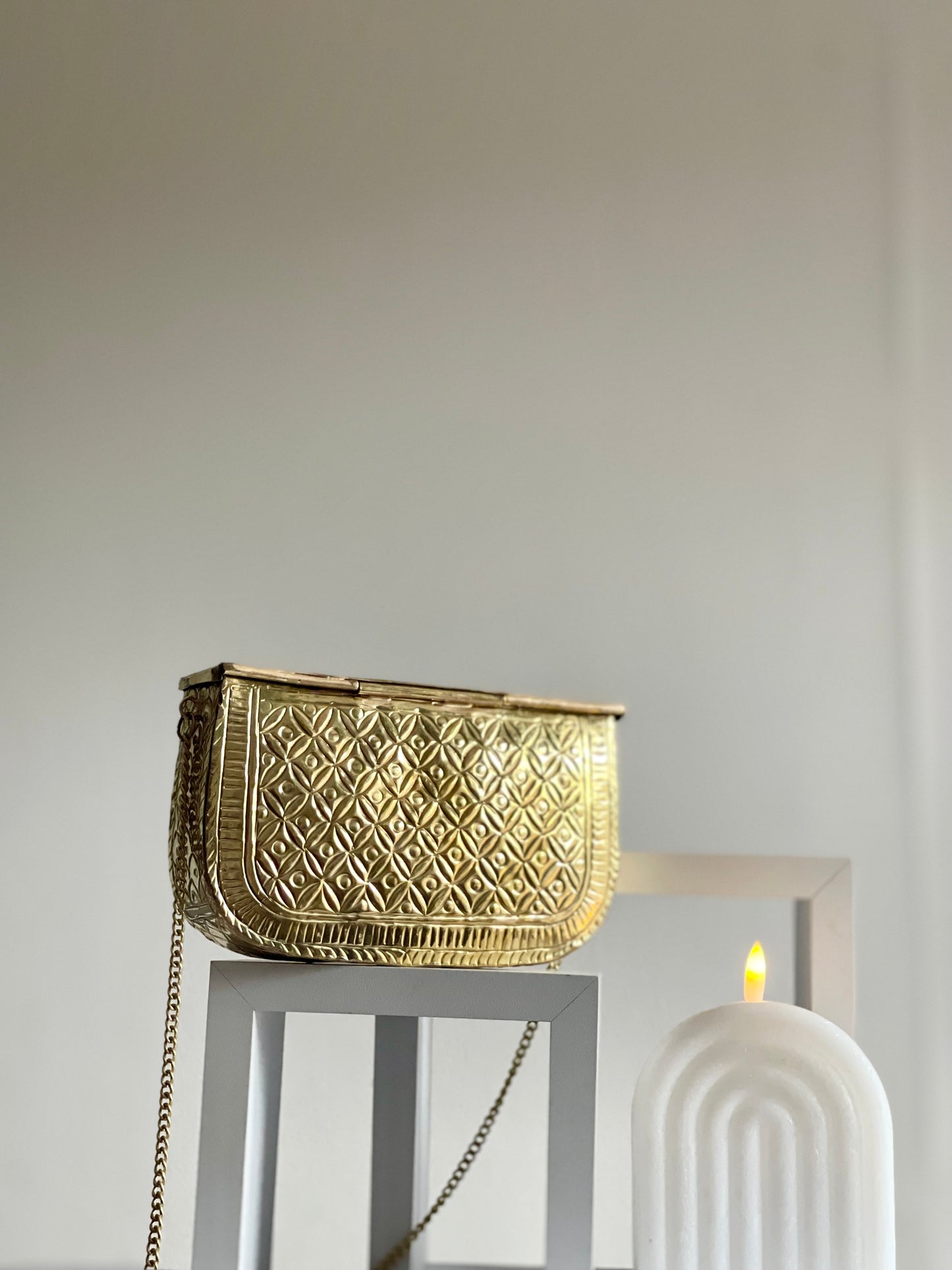 ACCRA | Gold Antique Style Brass Clutch Vintage