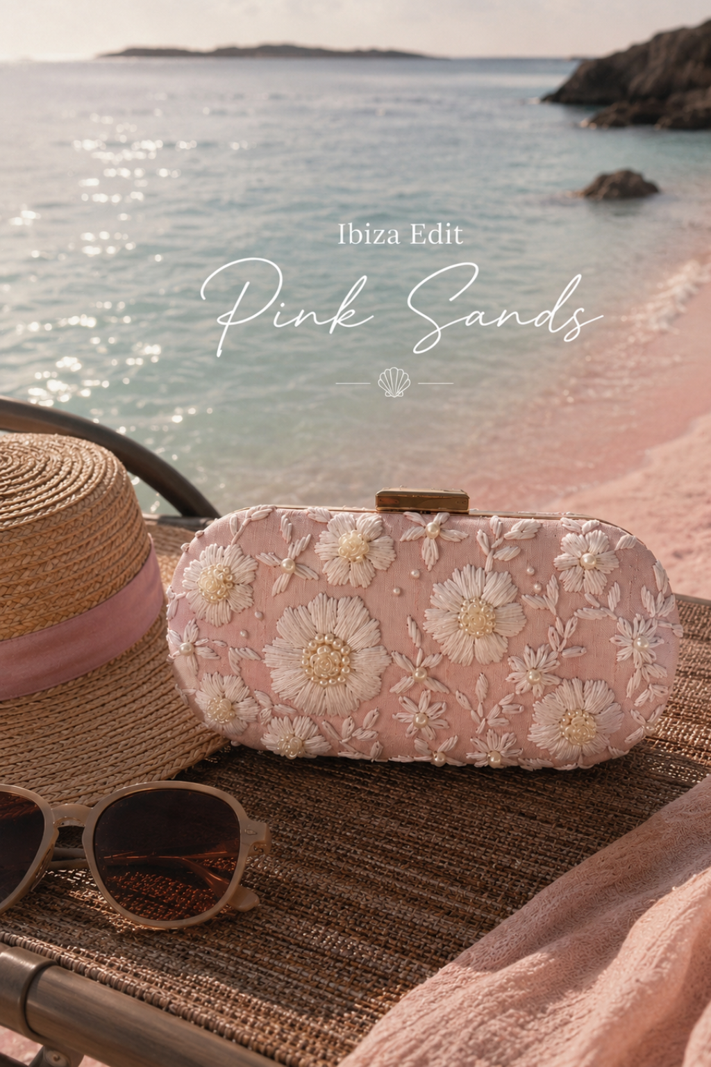 IBIZA | Pink Sands | Summer Embroidered Clutch