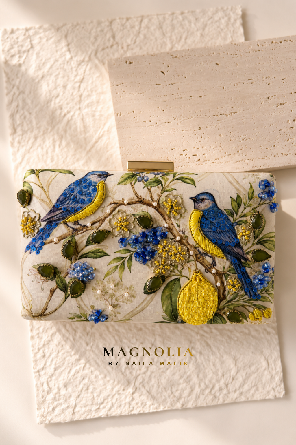 AURELIA OF AMALFI | Italian Themed Blue & Yellow Clutch Bag