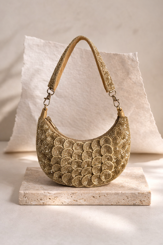 COVENT GARDEN | Gold Beaded Purse