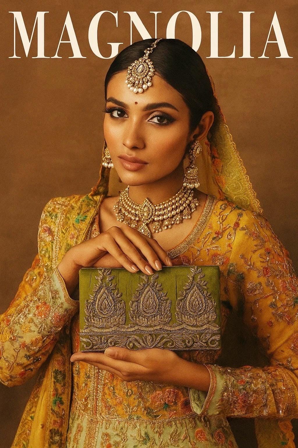 AMARNA | Hand Embellished Olive Green Clutch | Zardozi Dabka Embroidery | Paisley Wedding Clutch | Festive Bridal Purse | Traditional Evening Bag