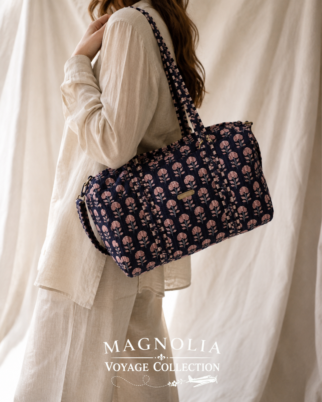 ZARA BLOOM | Cotton Duffel | Quilted Weekend Bag