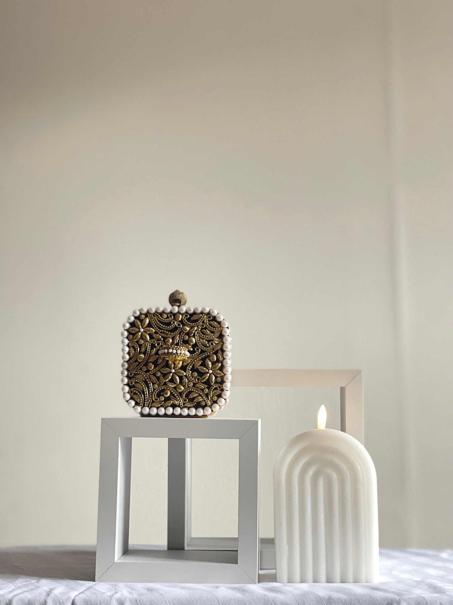 CANNES | Mini Clutch Fashion Statement Gold and Pearl Embellishments | PRE ORDER