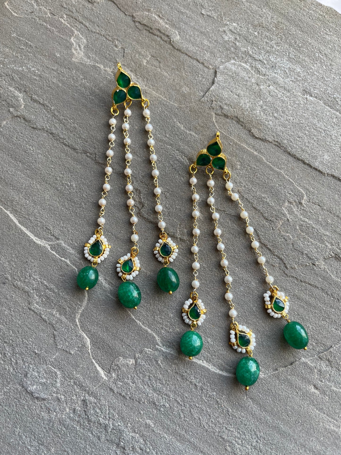 INIKA | Green & Gold Lightweight Festive Earrings