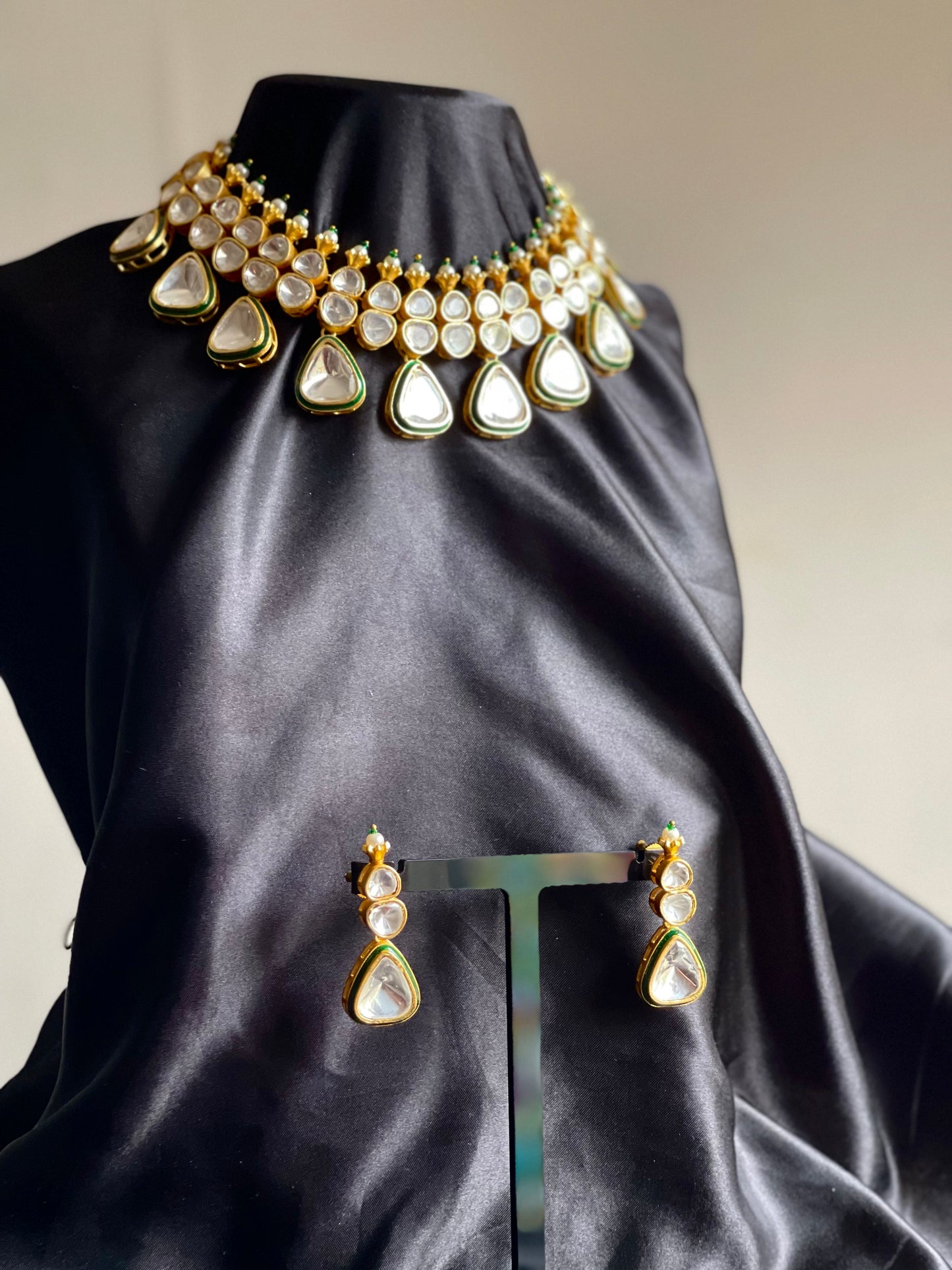 NIA | Polki Necklace Earrings Set