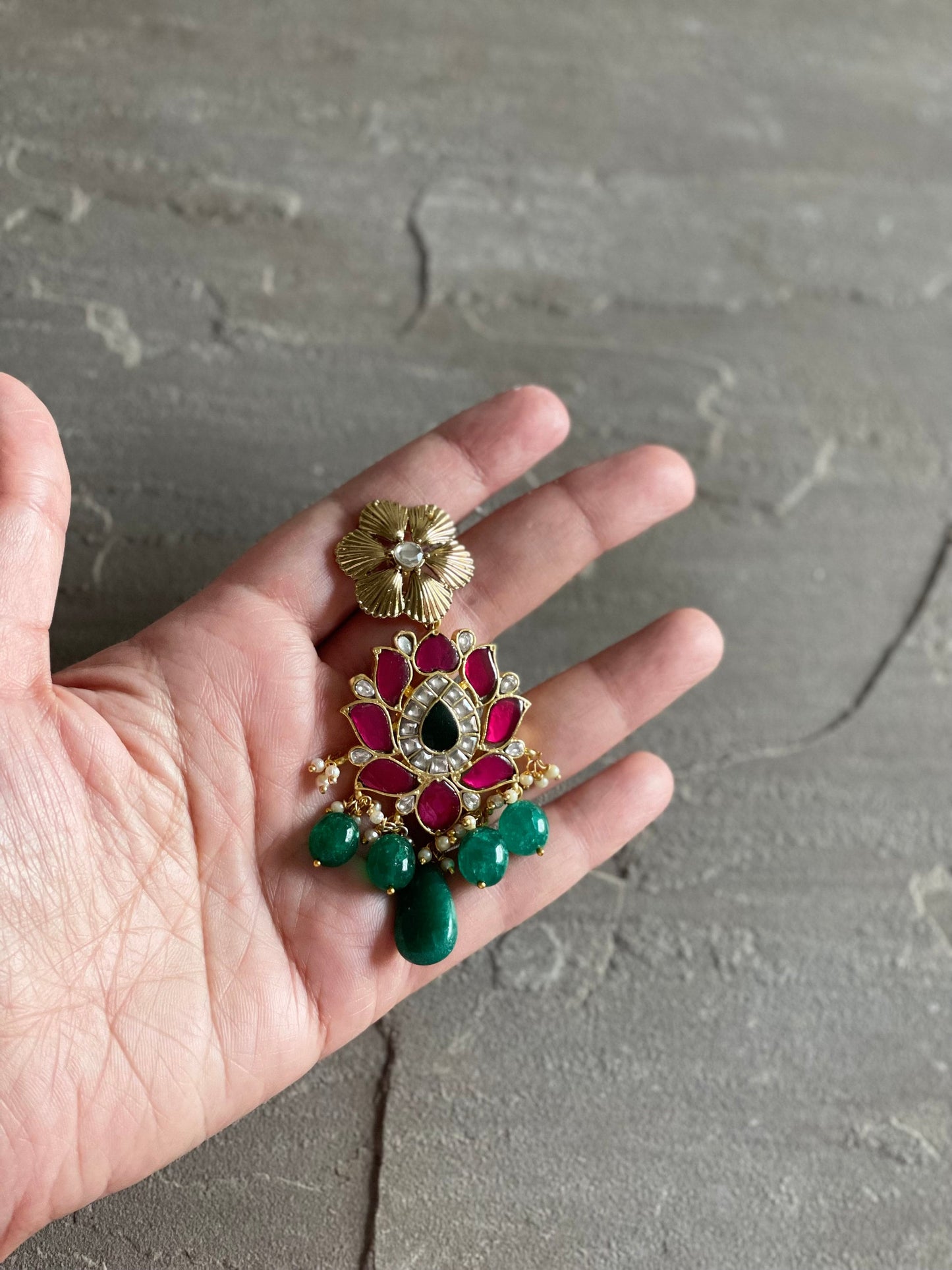 SAFIYAH | Statement 18k Gold plated traditional Indian ethnic Earrings |Eid Diwali gifts