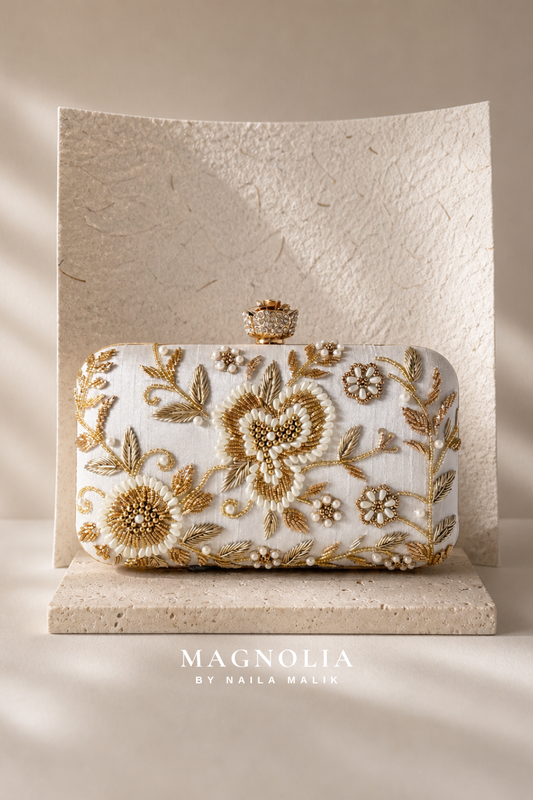 KHARGA | Luxury White Bridal Purse