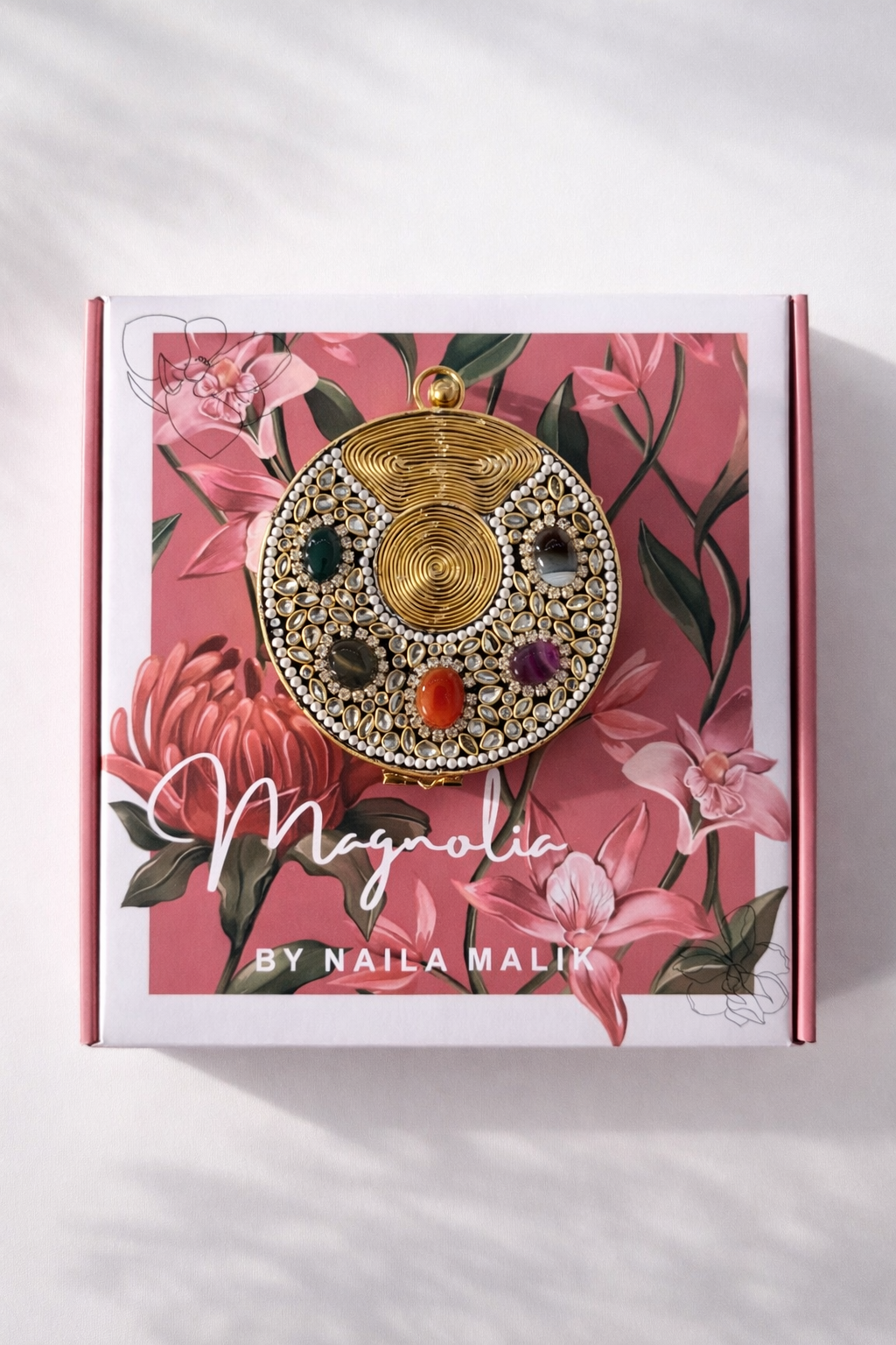 NISHIKI MARKET MINAUDIERE | Mini Gold Kundan Clutch