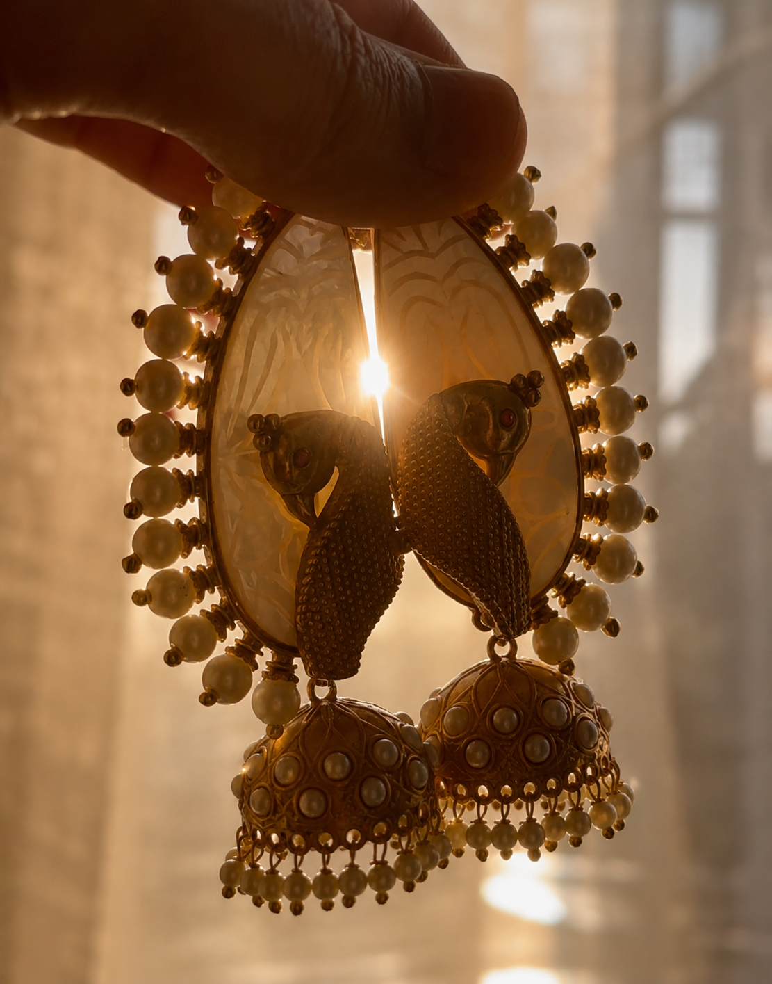 PARIVASH | MOP Peacock Inspired Festive Earrings