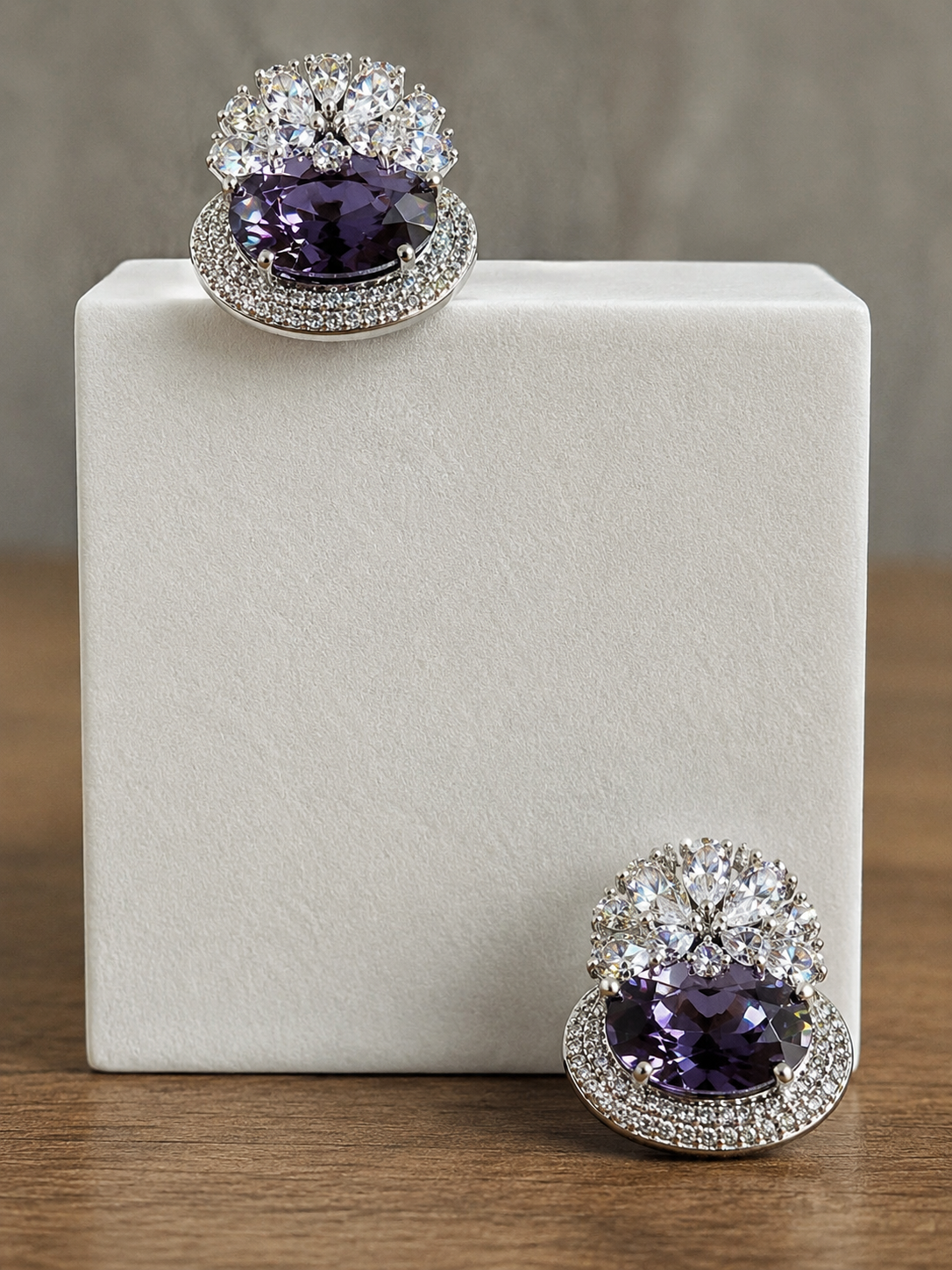 AURORA Deep Purple & Silver Studs