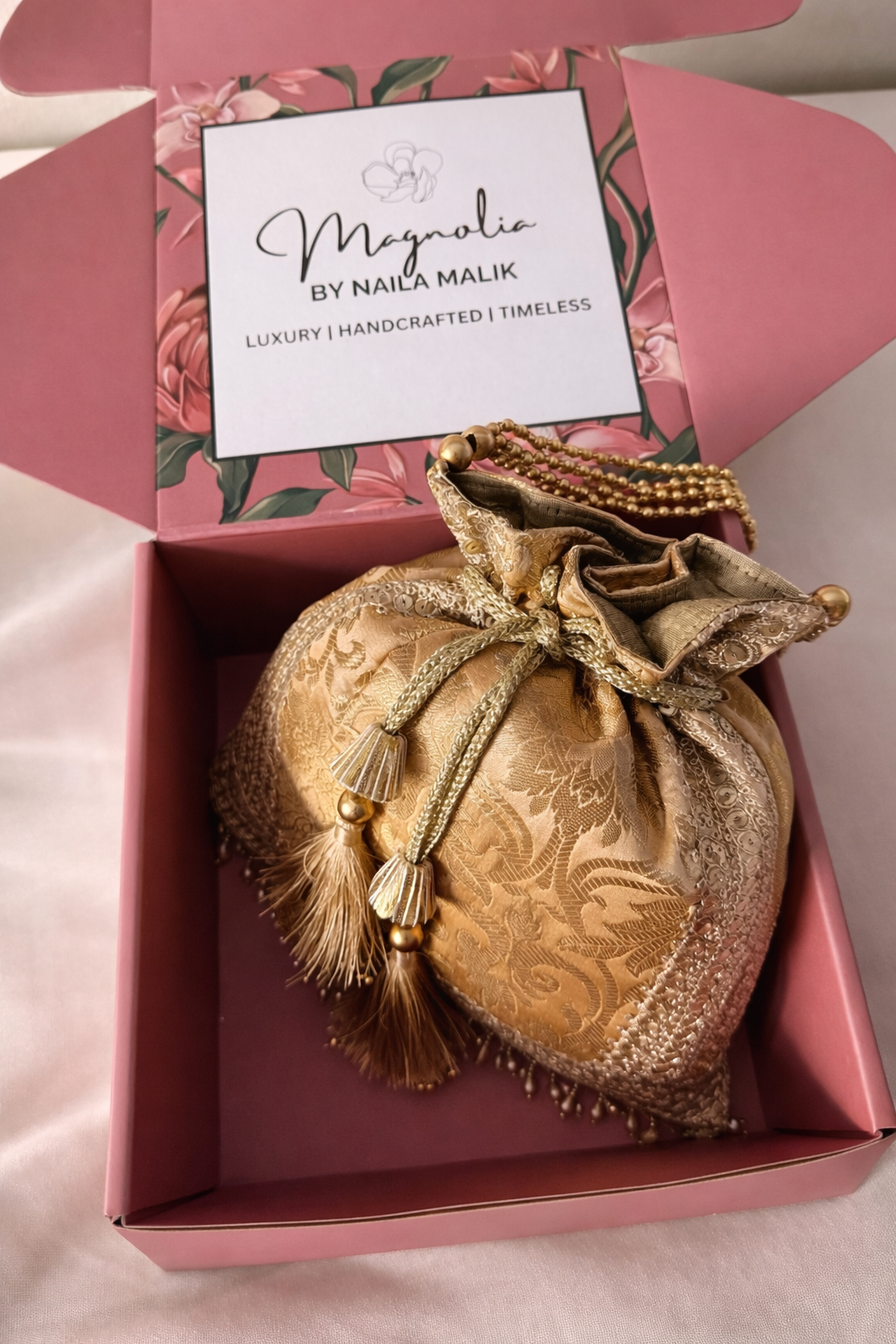 SUHAJ | Gold Brocade Potli Bag