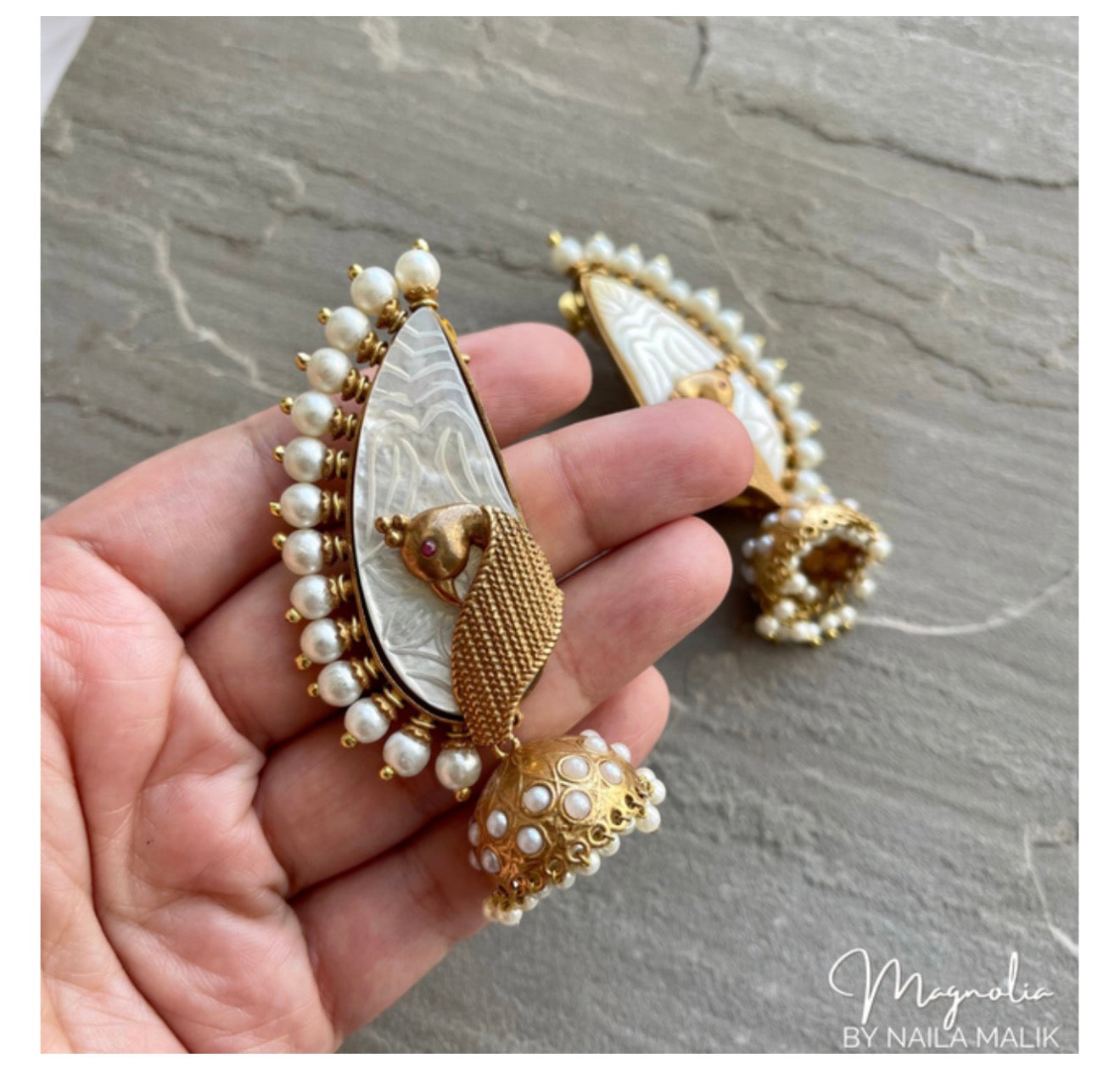 PARIVASH | MOP Peacock Inspired Festive Earrings