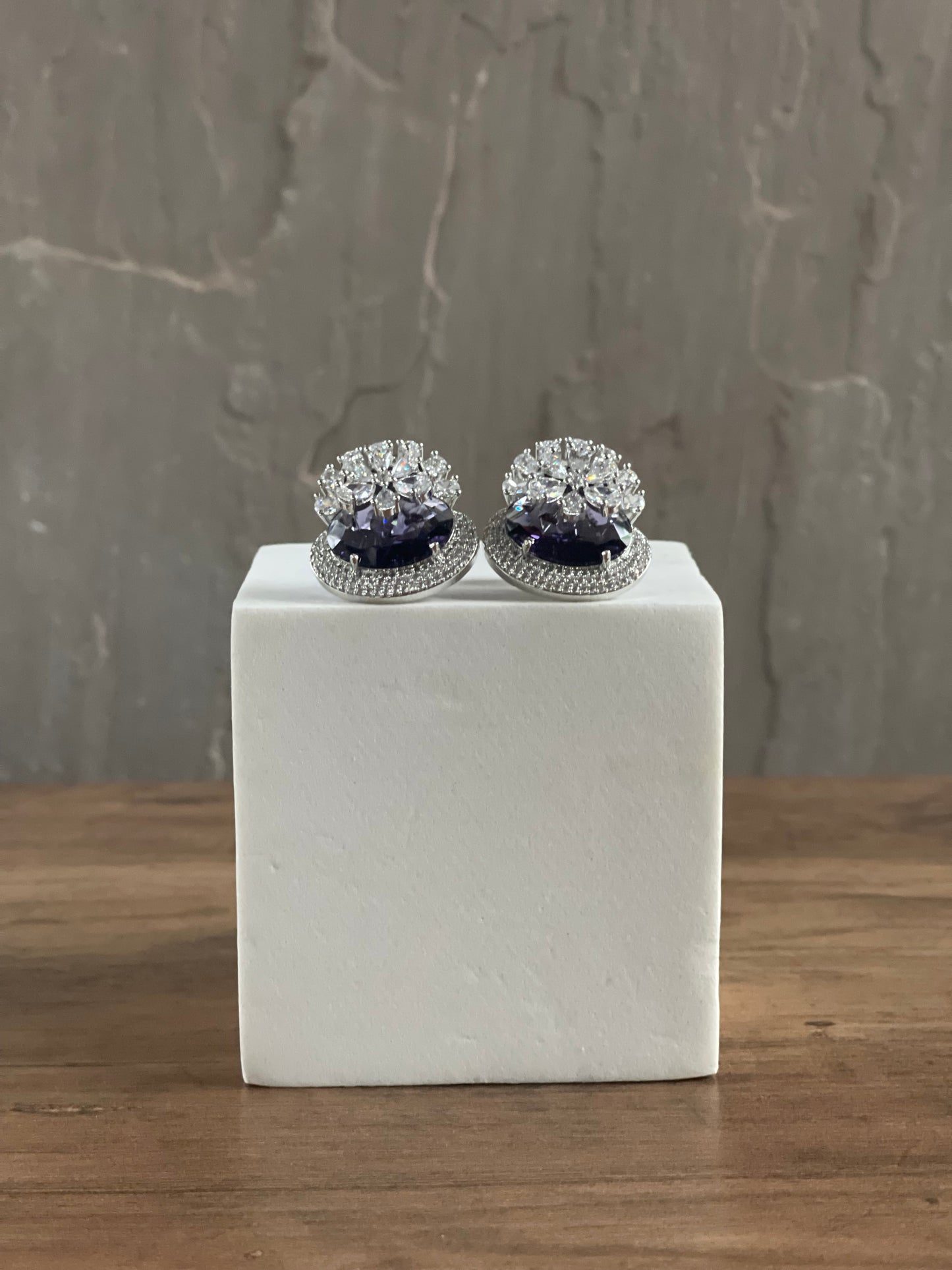 AURORA Deep Purple & Silver Studs