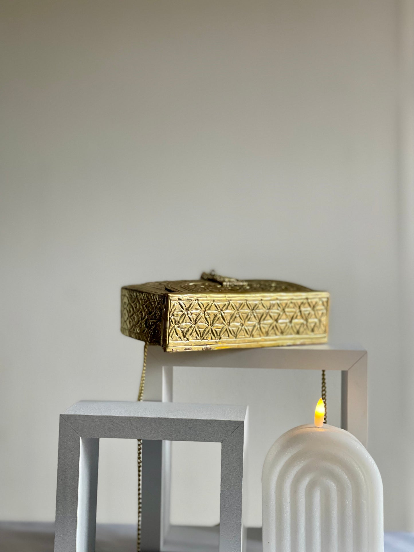 ACCRA | Gold Antique Style Brass Clutch Vintage