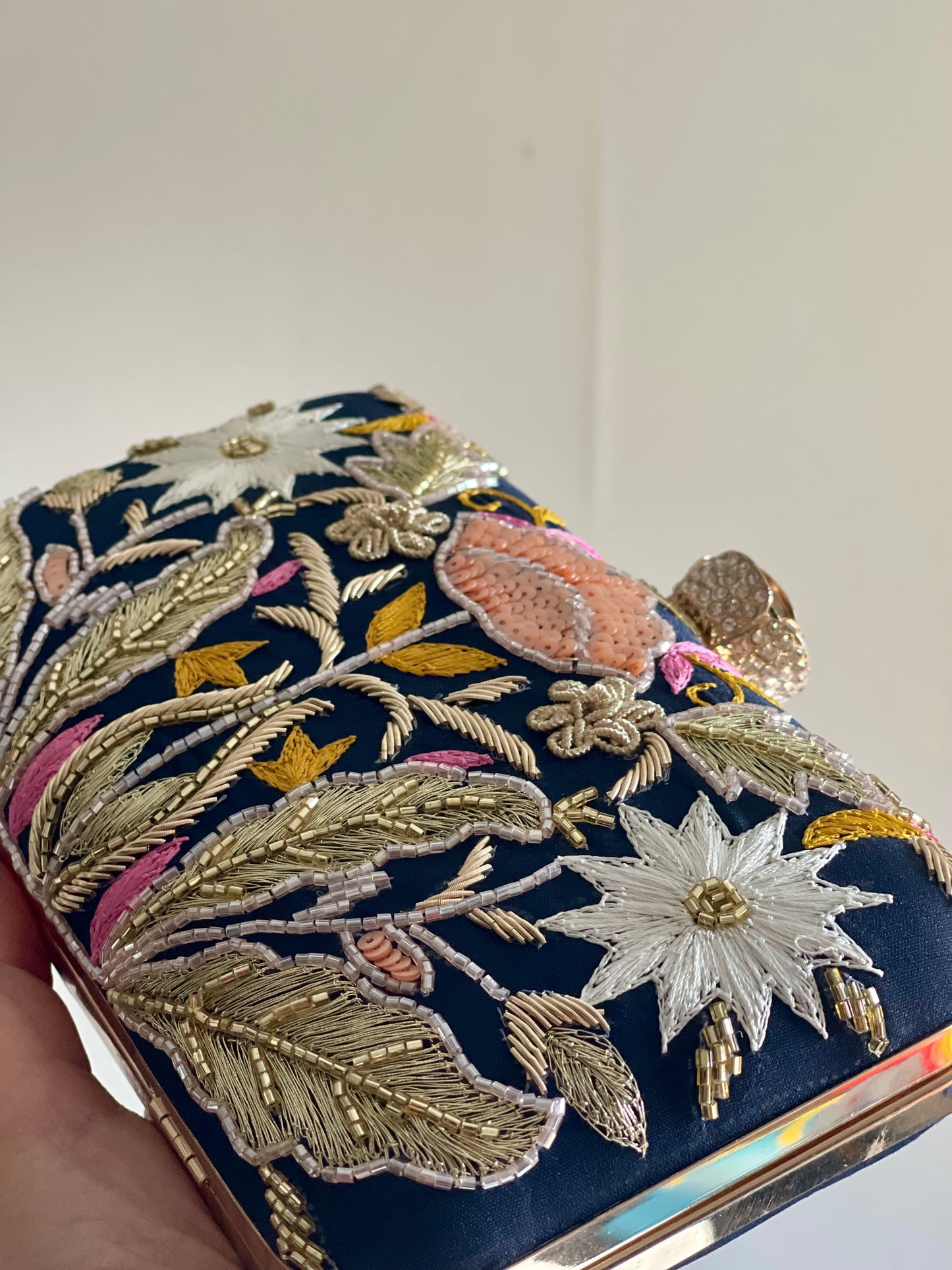 VALLETA Blue Zardozi Clutch (Final Stock)