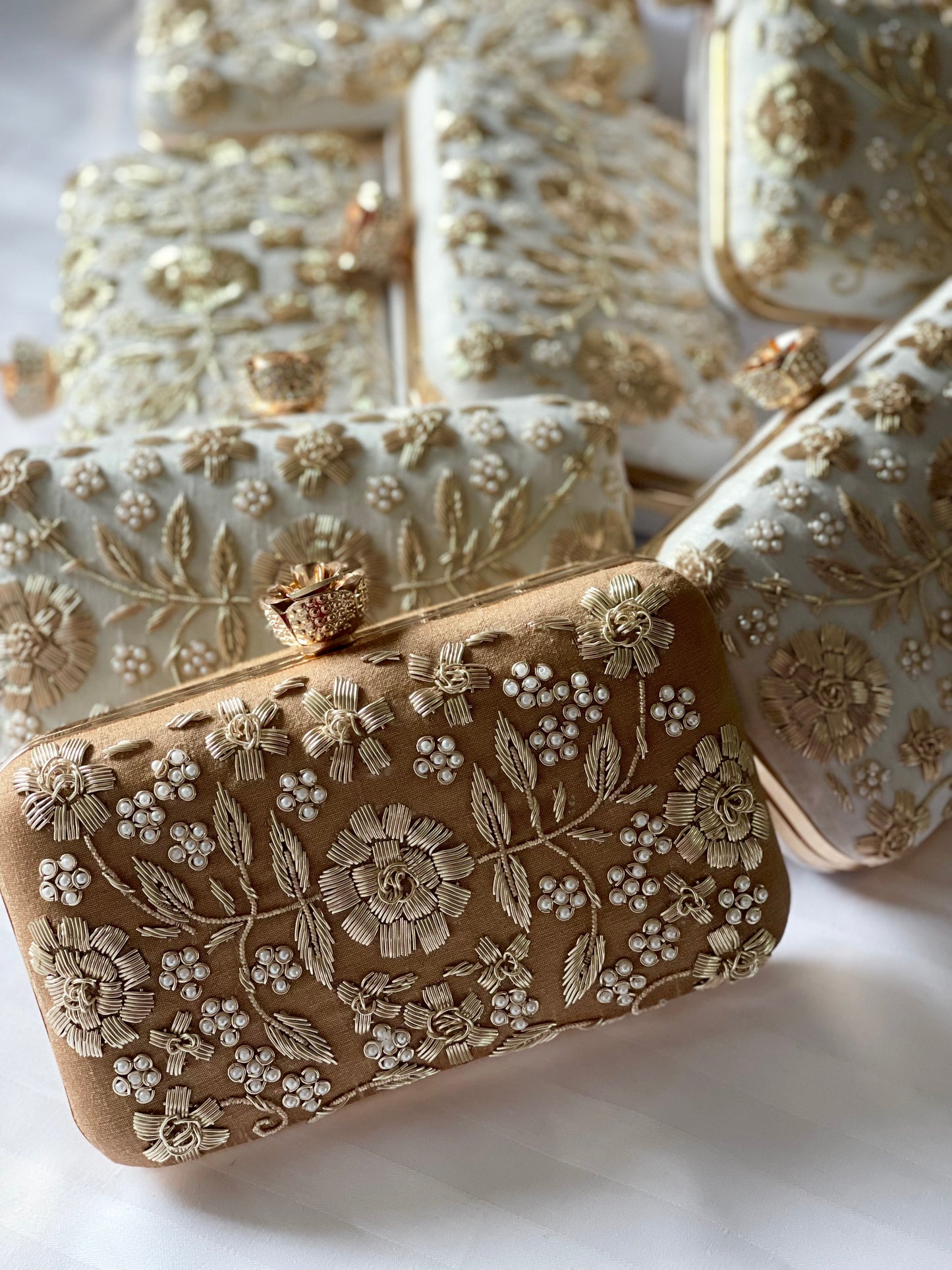SOFIA Gold Embroidered Clutch (Final Stock)