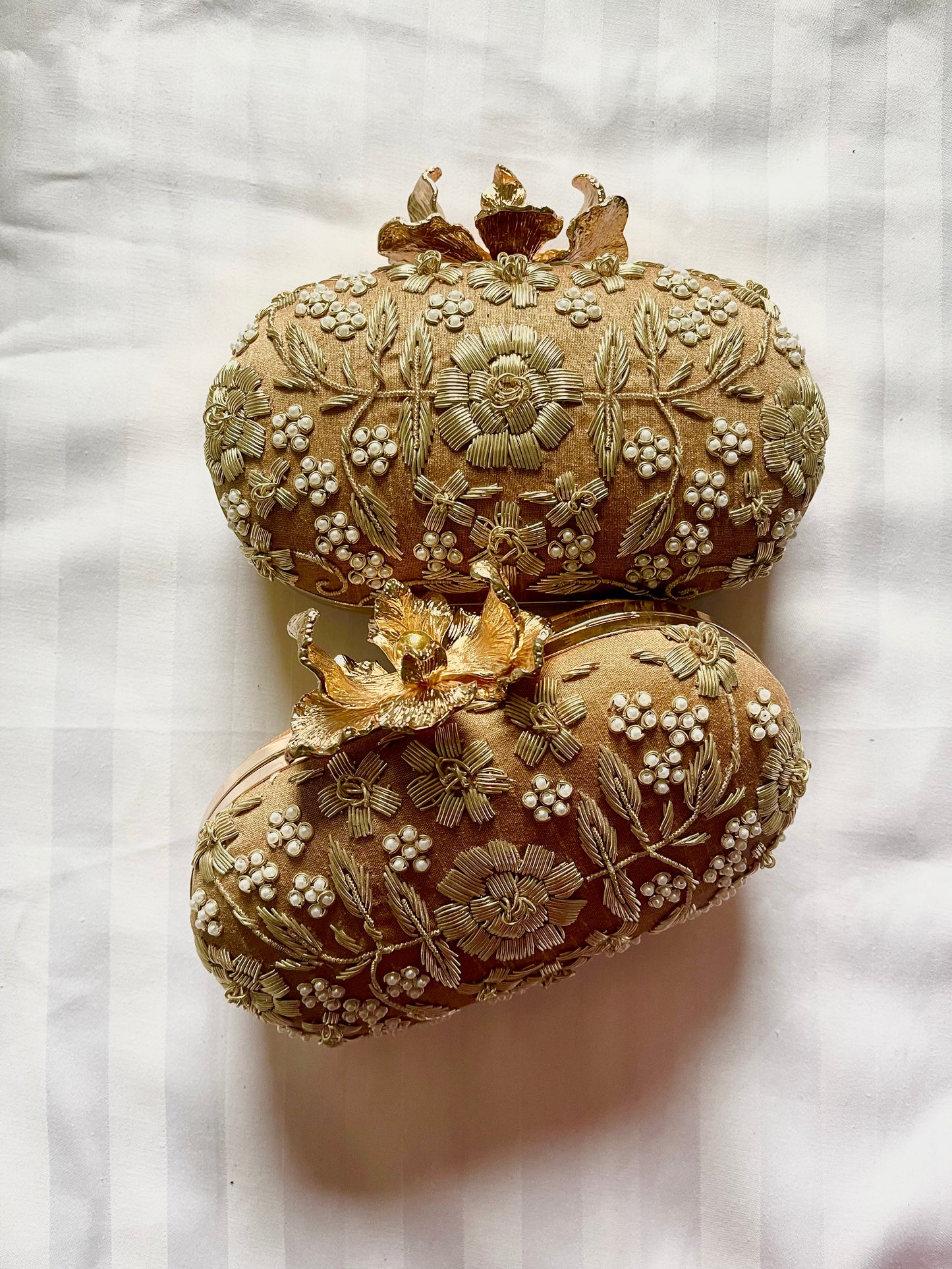 ROSELYN Gold Embroidered Floral Clutch (Final Stock)